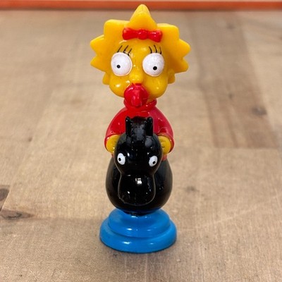 The Simpsons 3D Chess Maggie Knight Replacement Piece Blue Base 1991 Cake Topper