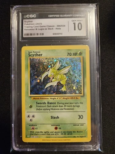 Scyther TCG Classic Venusaur Lugia Deck 006/034 Holo CGC 10 English 2023