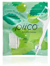 Piico Xylitol Floss Picks 100ct Unbreakable Shred-Resistant Rose Mint Dental PCK
