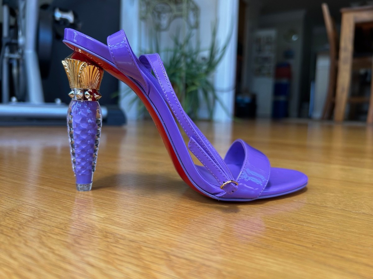 CHRISTIAN LOUBOUTIN Purple Patent Lipgloss Queen 100 Sandals IT