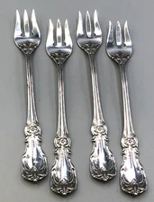 Burgundy Sterling flatware, Reed & Barton set of 4 Cocktail Forks 5 5/8"