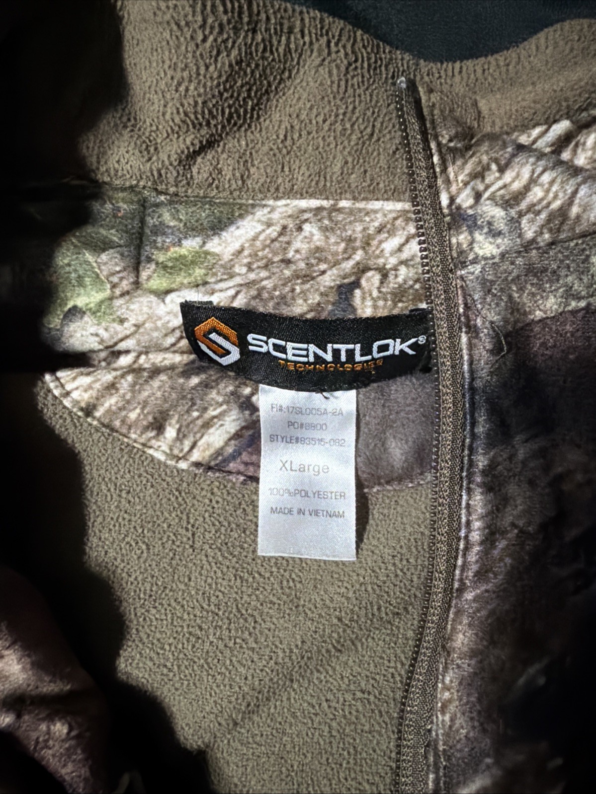 ScentLok Realtree Xtra Camo Lightweight Full Zip Hunting Jacket XL