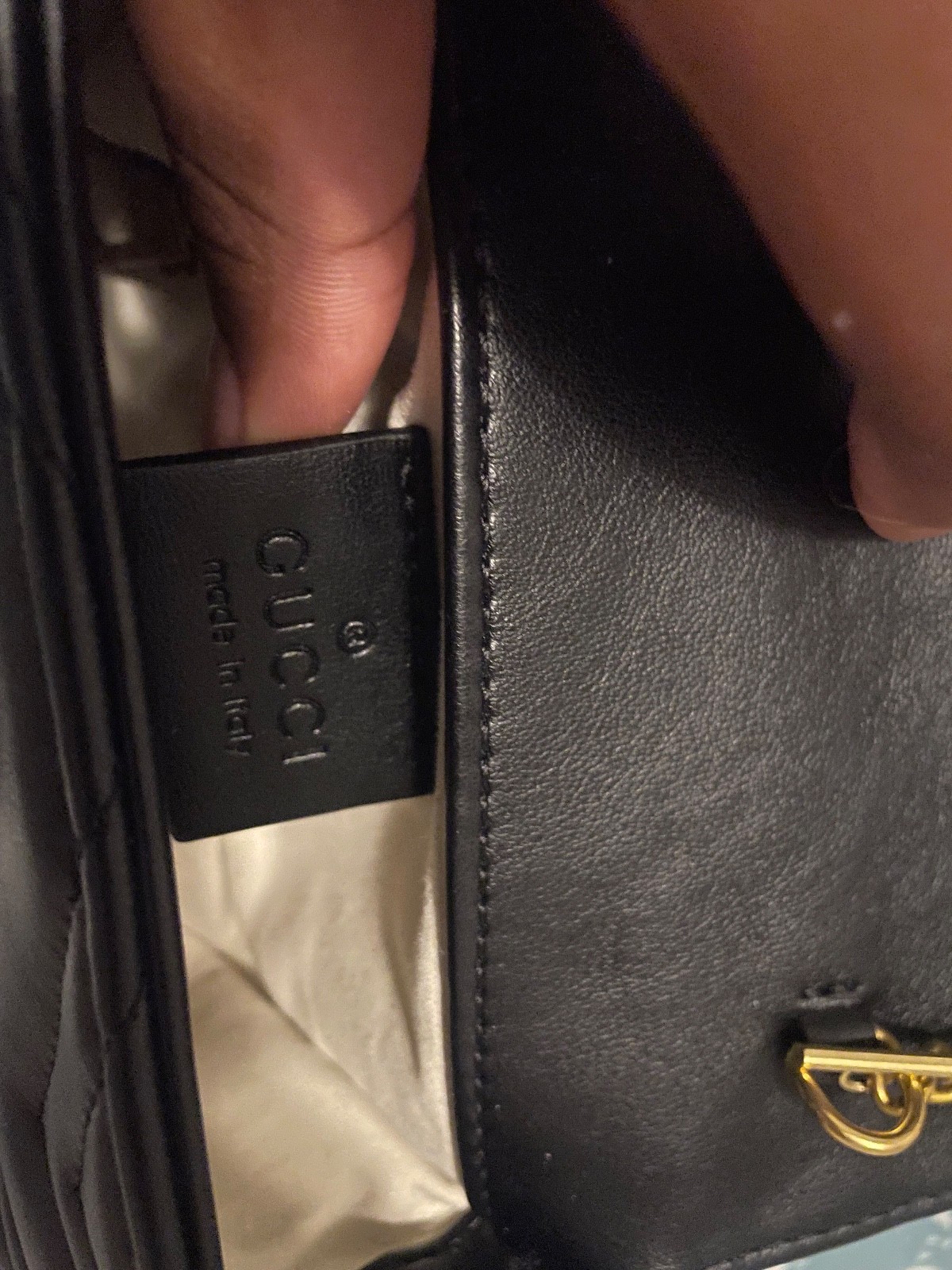 Gucci GG Marmont Mini Black Matelasse Chevron Chain Shoulder Bag Gold Accents image 4
