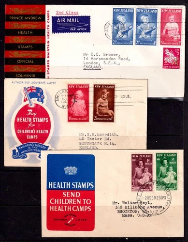 New Zealand Health Stamps. FDC / Cover's.  1937/50/52. Used. #835