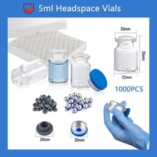 1000PCS 5ml Glass Vials Clear Headspace Vials Sample Vials Lab Vials with Caps