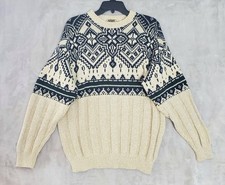 Vtg Northwest Territory Sweater Mens L Nordic Fair Isle USA Knit Grandpa Cotton