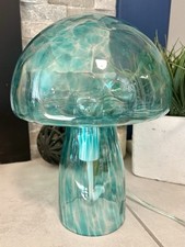 Sagebrook Home Spotted Mushroom Glass Lamp - 11  Tall - Seafoam - Tested Working