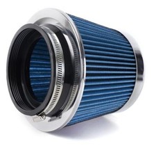 4-Inch Cold Air Intake Filter - Washable, High Performance, 3" or 3 Short Blue