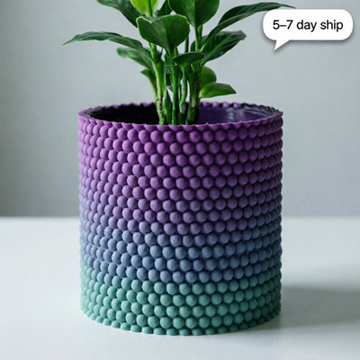 Bubble Texture Planter Pot Modern up to 8'' | 3D Printed - (Choose Your Color)