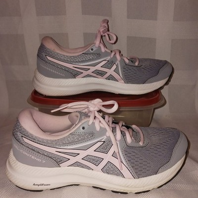 ASICS GEL-Contend 7 Womens Size 6 Sheet Rock Gray Pink Running Walking