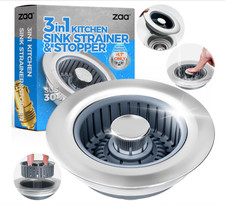 3 in 1 Kitchen Sink Drain Strainer with Anti-Clogging Basket B0D65JFRX4