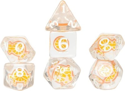 7-Piece Dice Set Fruit Slice Dice: Orange - Spin Master