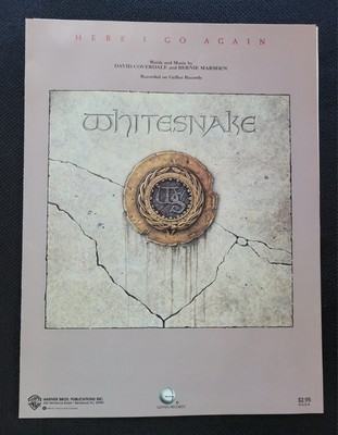 Whitesnake, Here I Go Again, Sheet Music, Piano Vocal Guitar, 1982