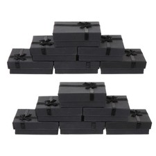 12 Pcs Cardboard Jewelry Boxes With Ribbon Bow Bracelet Organizer Ear Stud Wrap