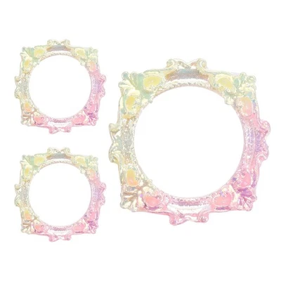 6 Mini Vintage Bilderrahmen, 1,3x1,7 cm kleine Resin-Fotorahmen für Pink Gelb - Bild 1 von 4