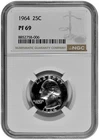 1964 25c Proof Washington Quarter NGC PF 69 White Coin