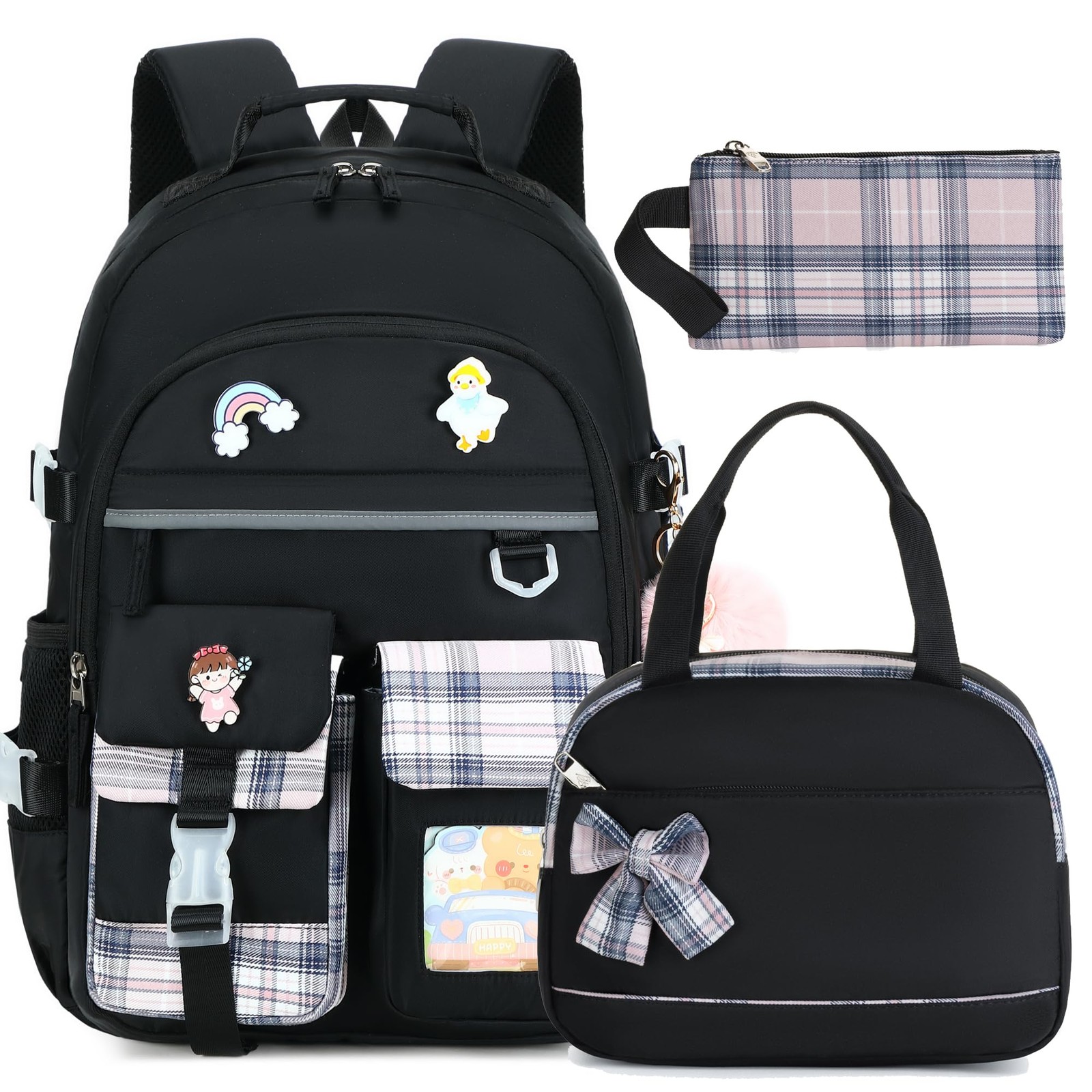 For Girls 15.6 Inch Laptop School Bag Elementary College 3pc