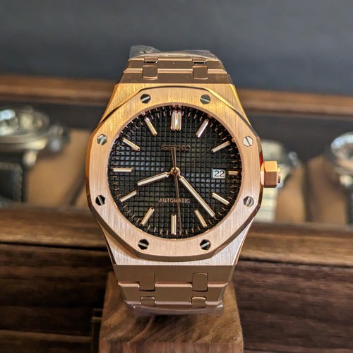 Seikmod Rose Gold Black RoyalOac | Sapphire | NH35 Aut | 41m