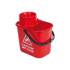 Professional Mop Bucket with Wringer | Colour-Coded Mopping System | Red 15 L...