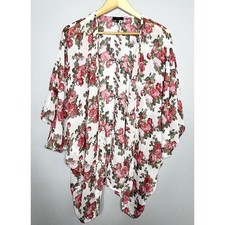 Aakaa Floral Kimono Ivory Pink Size Medium