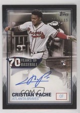 2021 Topps 70 Years of Baseball Series 2 Black 10/199 Cristian Pache Auto 3u0