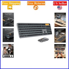Backlit Wireless Bluetooth Keyboard  Mouse for Mac, Space Gray, Full Size