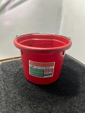 (QTY 2) Tuff Stuff Products SF8-RD Flat Back Plastic Bucket, 8 quarts, Red