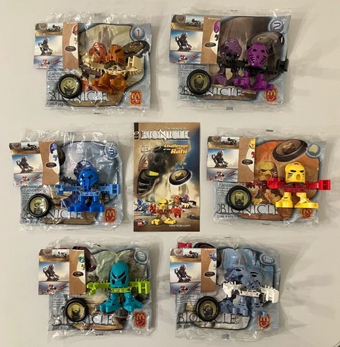 Lego Bionicle Tohunga 2001 McDonald’s Happy Meal All 6 Sets Complete with Comic