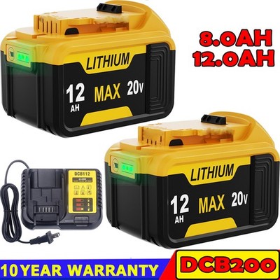 1/2Pack For DeWalt 20Volt Max XR 12.0AH Lithium Ion Battery DCB206 DCB200 DCB205