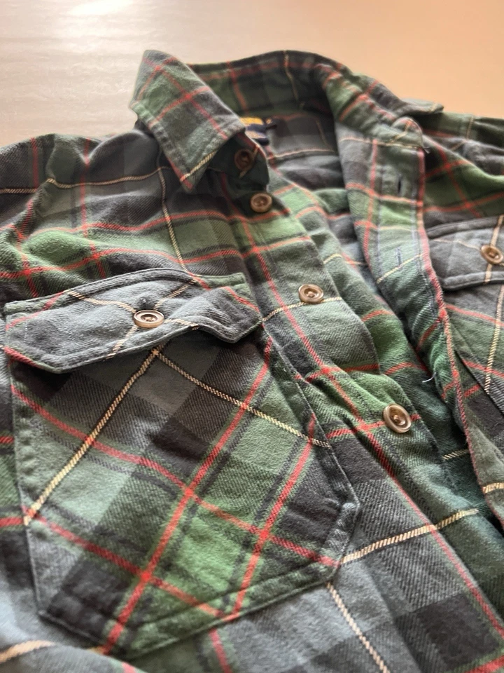 RUGBY Ralph Lauren Women's Slim Fit Plaid Flannel Shirt Size 2 Green - Image 2 of 4