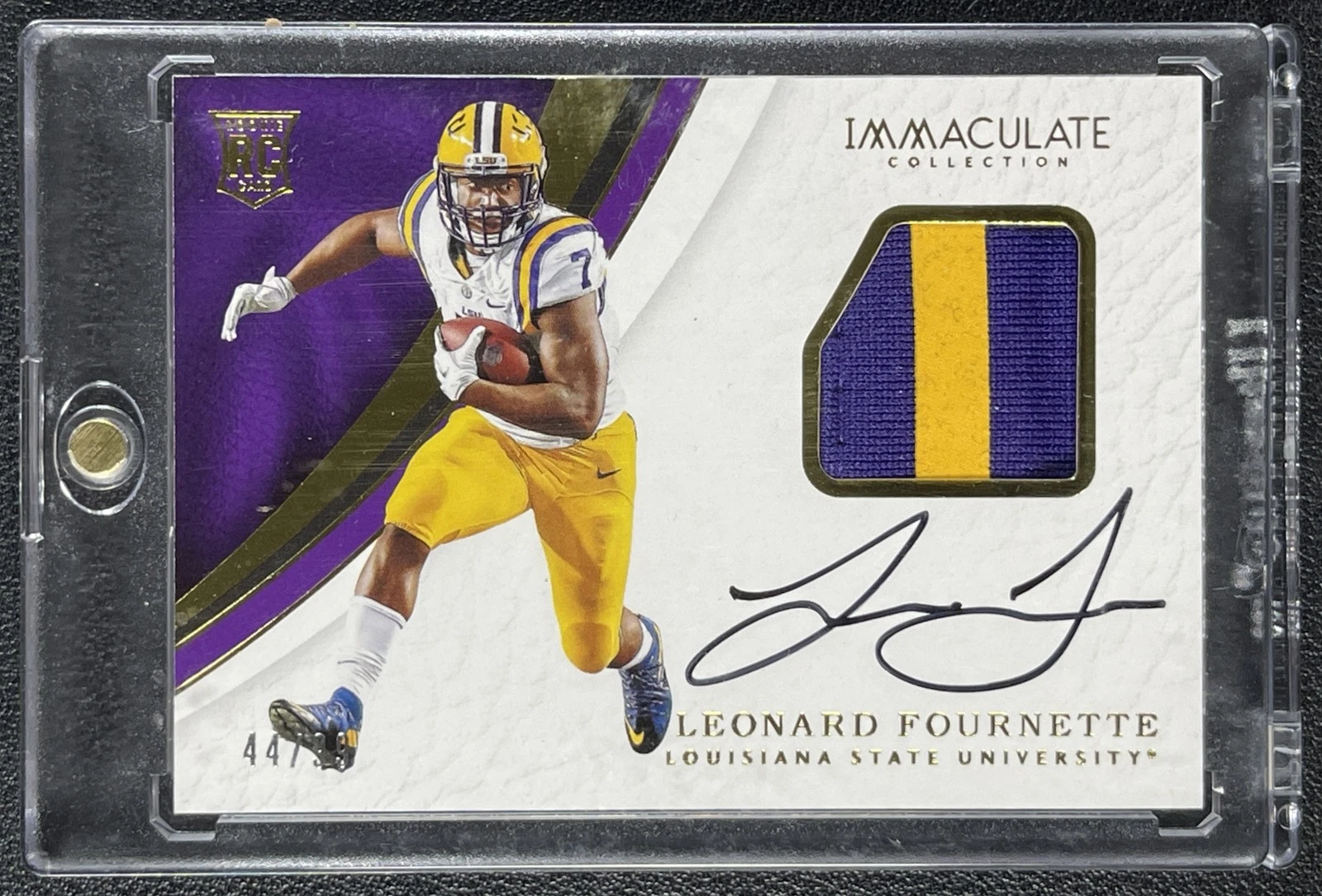 Leonard Fournette Panini Immaculate Collegiate #113 Patch Autograph