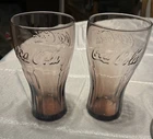 Vintage Coca-Cola Glasses Purple Amethyst 16 oz  Set of 2