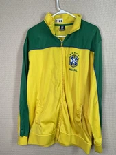 CBF Brasil Track Jacket Men’s XL Yellow Green Official CBF Soccer Federation