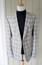 Forbes Bespoke Holland and Sherry Blazer Grey Windowpane Made to Measure 42R UK