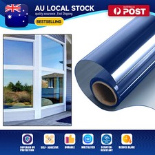 4M X 1M Blue Home Office Mirror Window Glass Film VLT 20% Solar UV Reflective