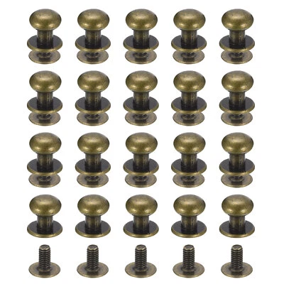UXCELL 8mm Kugelkopf-Nietenstift mit Schraubverschluss, 20er-Pack Knopf-Nieten, Bronze