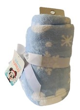 Disney Baby Mickey Mouse Snowflake Fleece Light Blue Baby Blanket