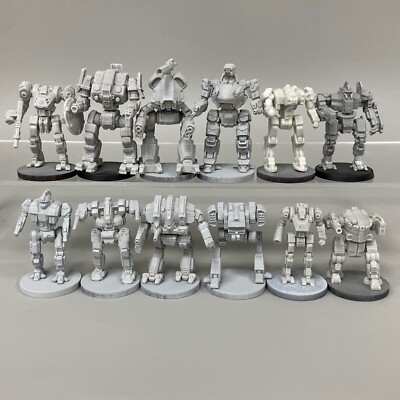 12 Battletech 3D Imprimé Mechanisme Bataille Company Miniatures Robots Lance