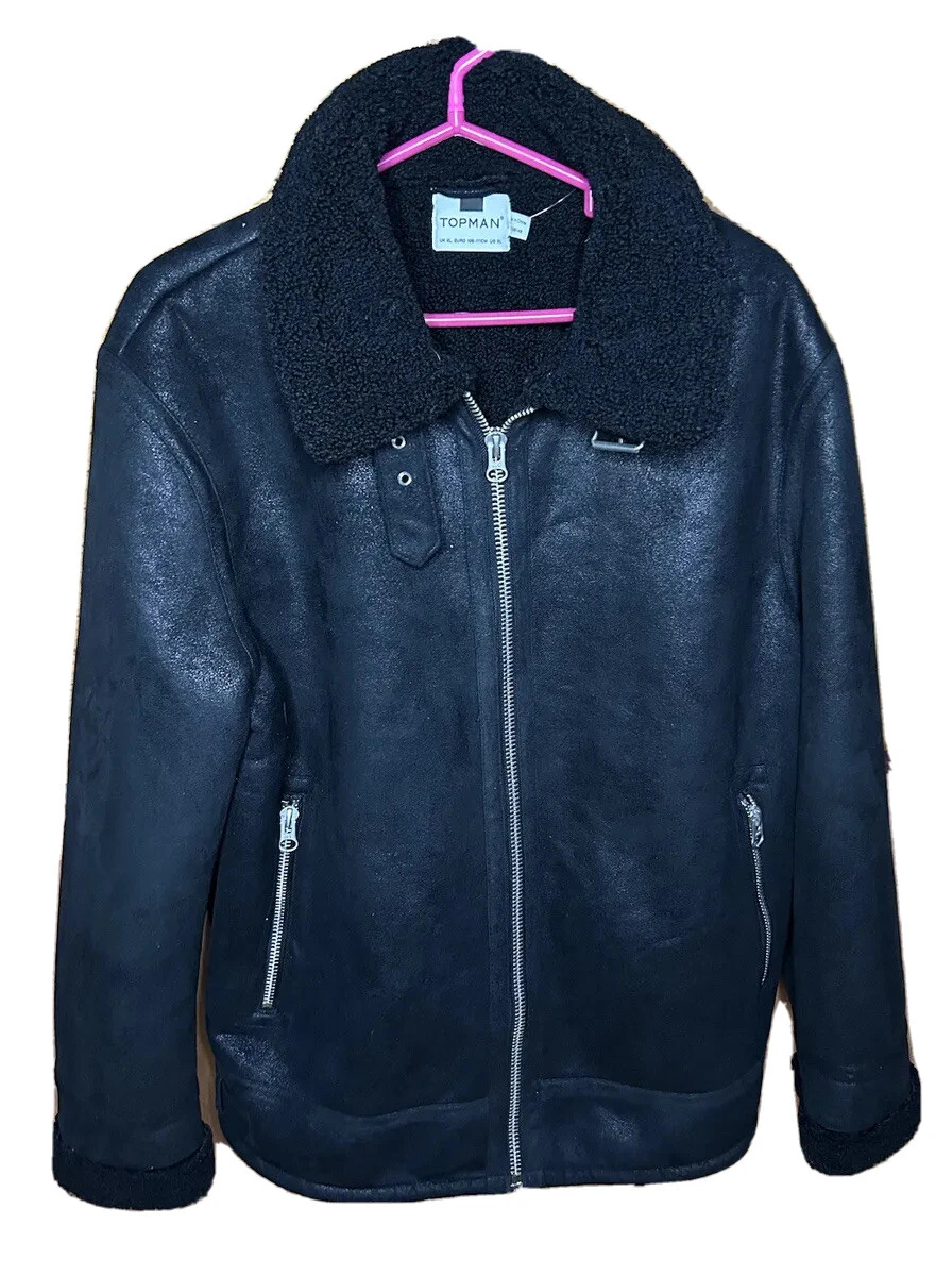 Topman faux shearling shop jacket