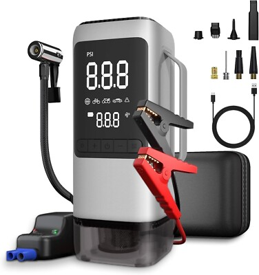 #ad 3 in 1 Portable Car Jump Starter with Air Compressor amp; Car Vacuum，3500A Car Batt $43.95
