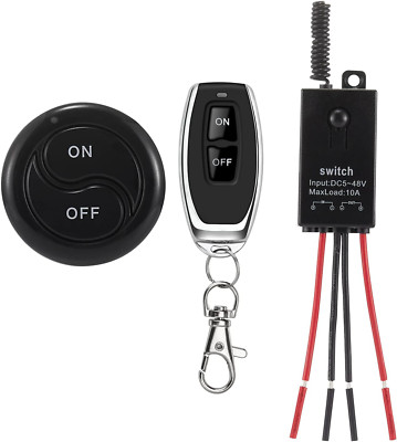 Dstfuy Mini Wireless Switch 12V,5V/12V/48V/10A Relay Remote Switch for Long for