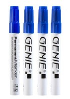 4 Genie Permanent Marker Blau Set Permanentmarker Filzstifte Wasserfest Stifte