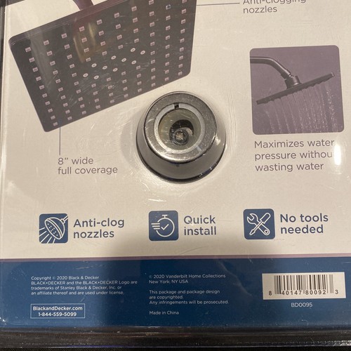black decker rainfall shower head