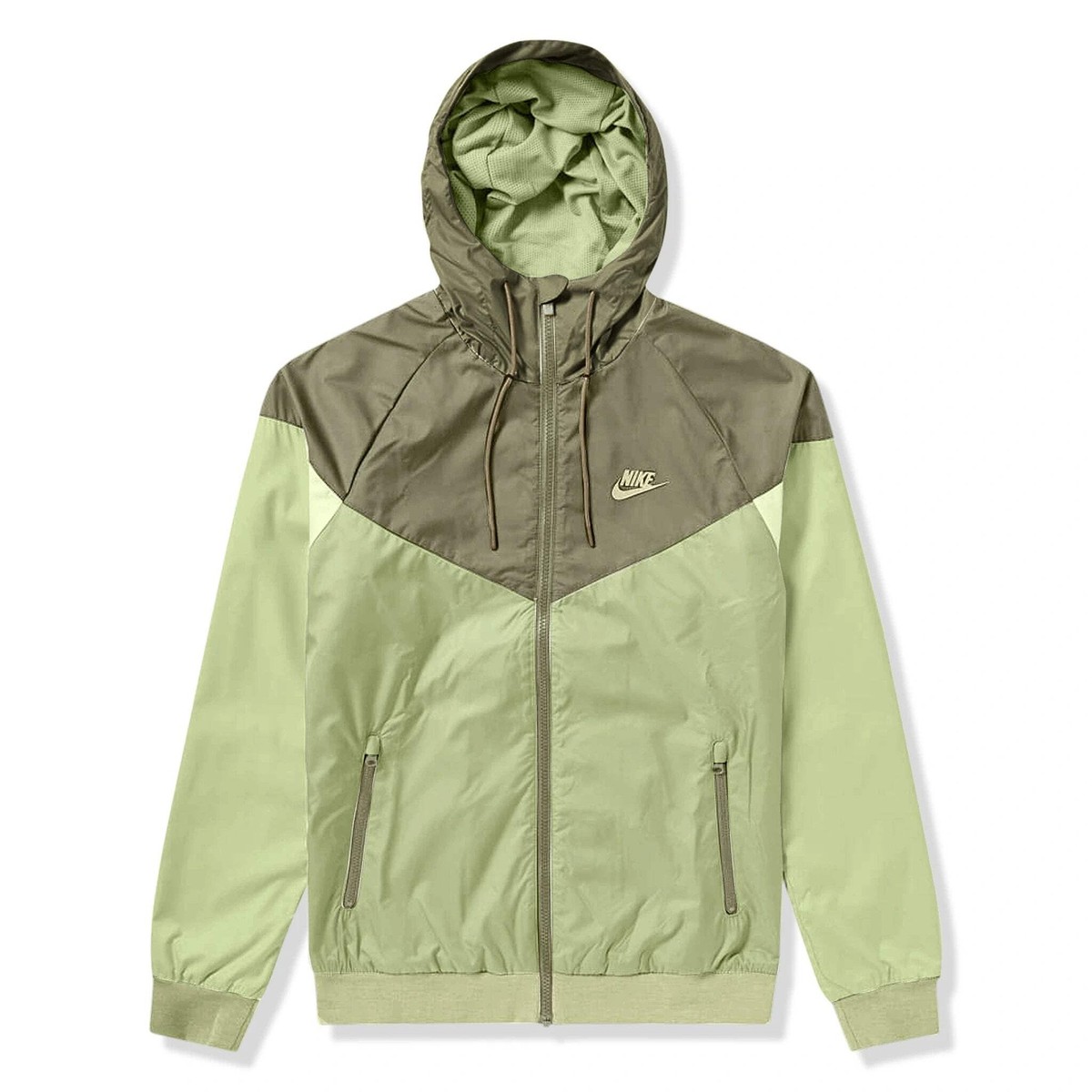 olive green and white nike windbreaker