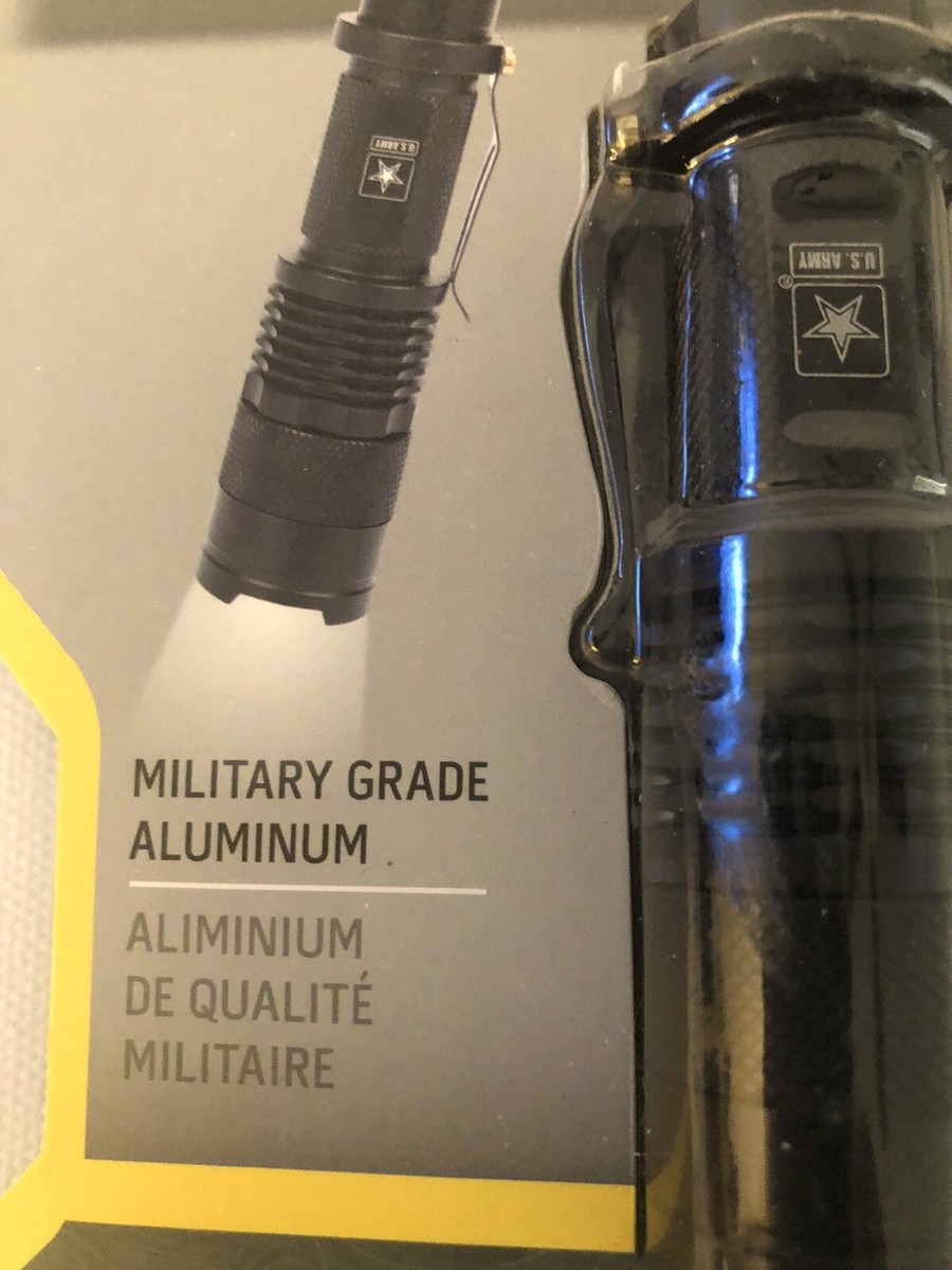 U.S. Army Aluminum Flashlight With Zoom 23838-US Black | eBay