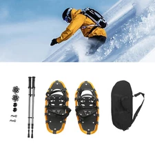 25 in Snowshoes Yellow Snowshoes & Adjuatable Trekking Poles Adults Snowshoes