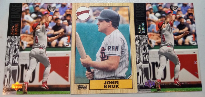 1994 Upper Deck Electric Diamond & Base John Kruk & 1987  Rookie Card