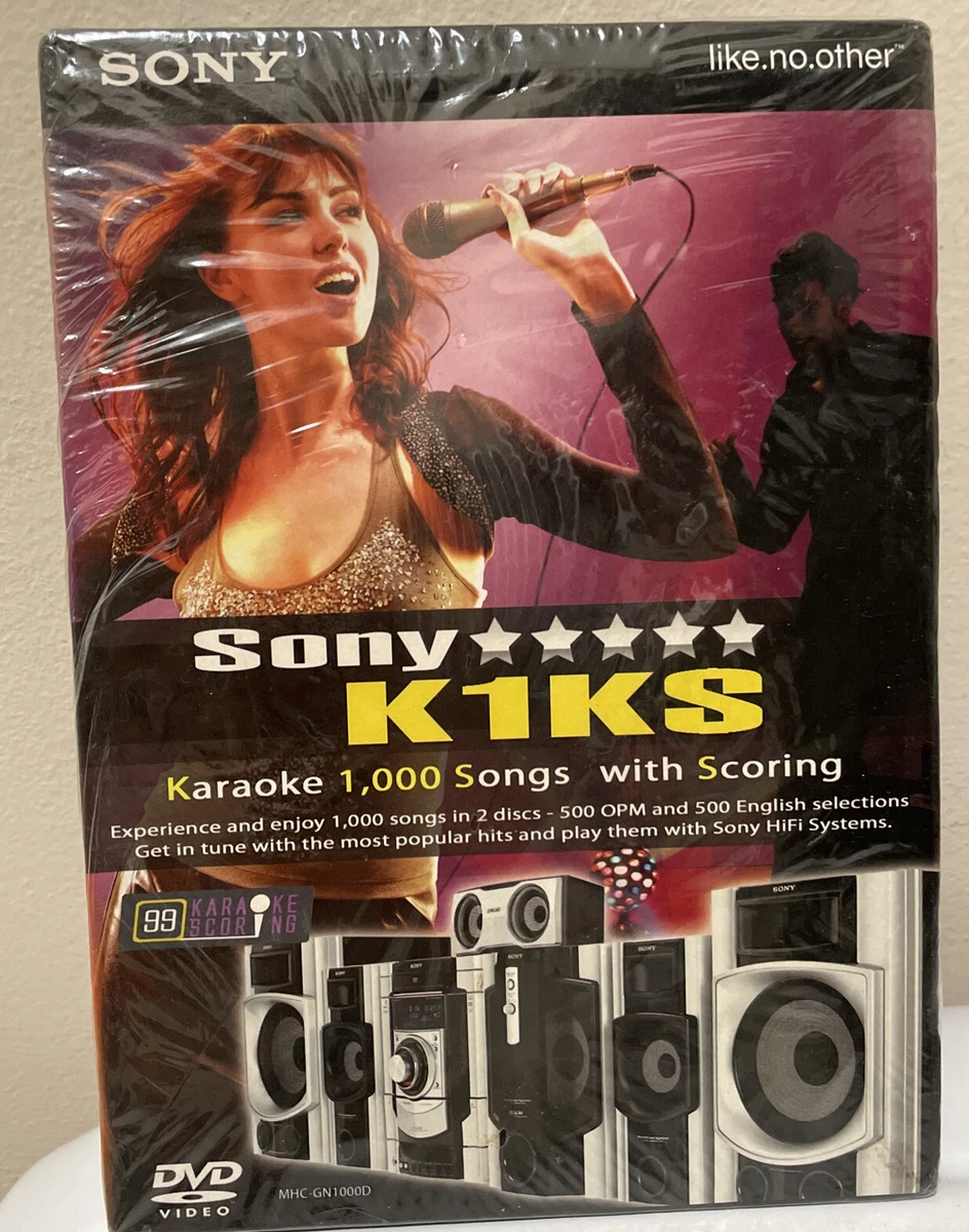 Sony DVD Video Karaoke K1KS 1000 Scoring Songs 2 Disc For Sony HiFi Systems  Only