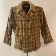 Vintage Brown Woolrich Women’s Plaid Jacket 85% Wool Women’s Size L Made in USA