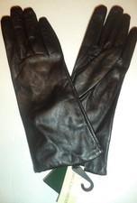 Ladies 100 Cashmere Lined Leather Gloves,Black